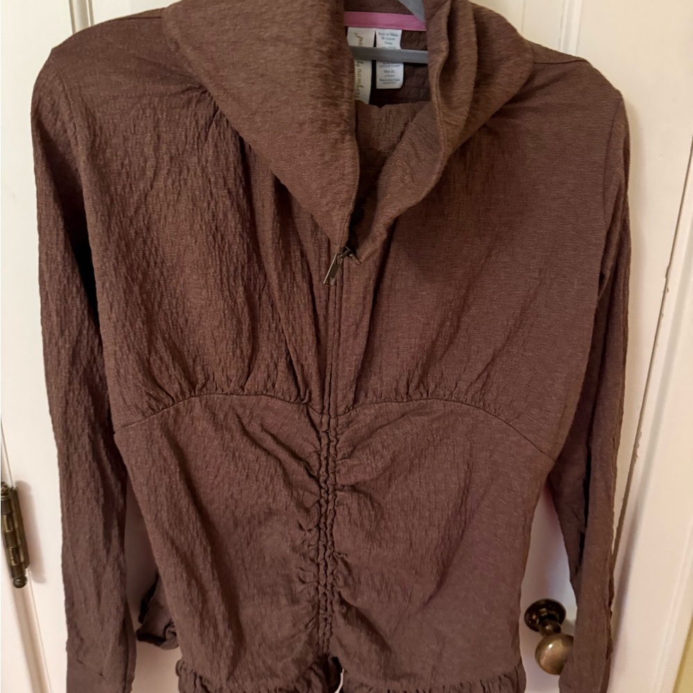 Matilda Jane Brown Hooded Utility Jacket with Ruched Front